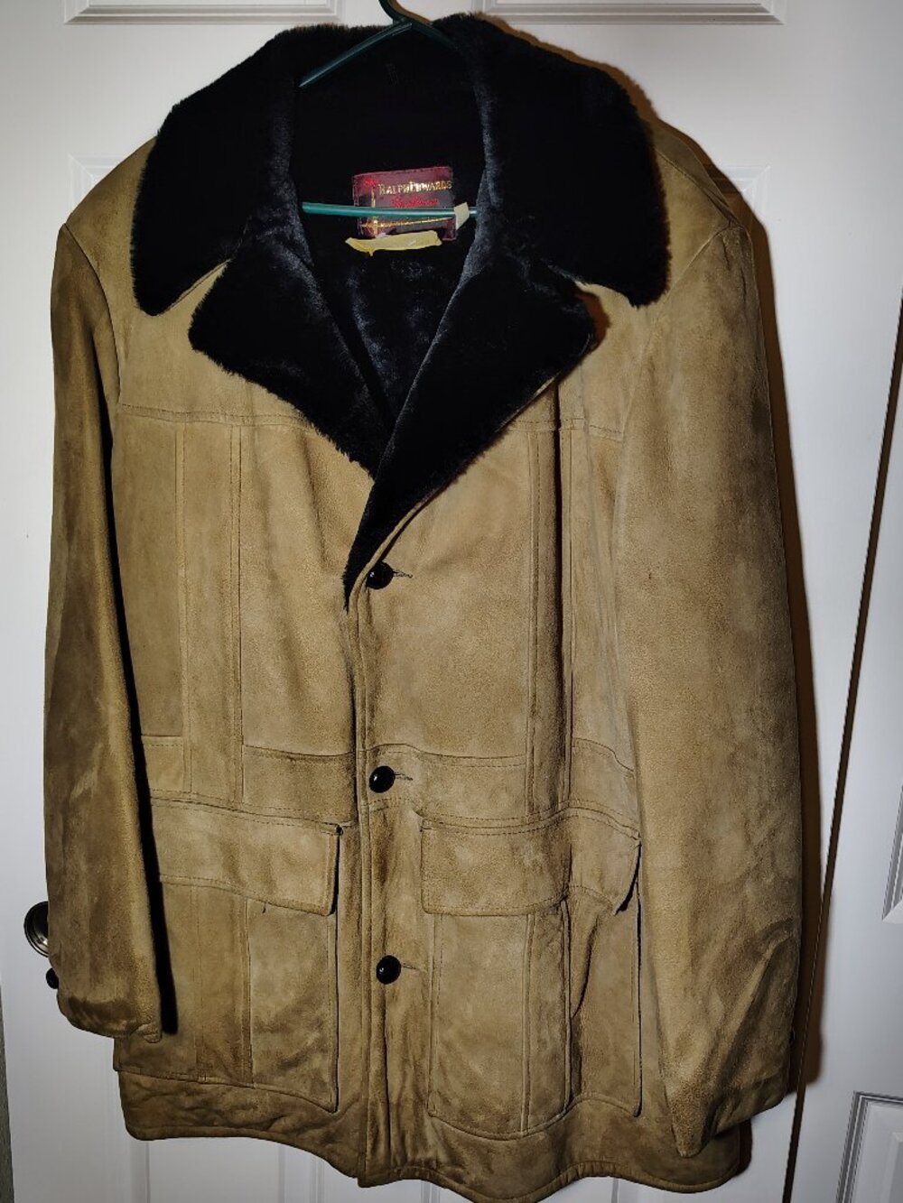 VTG Ralph Edwards Sportswear Suede Leather Car Jacket Made In USA Size 46L
